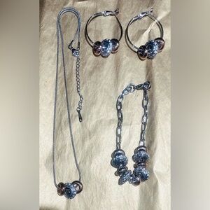 Elegant Silver Bling / Bronze Jewellery Set
